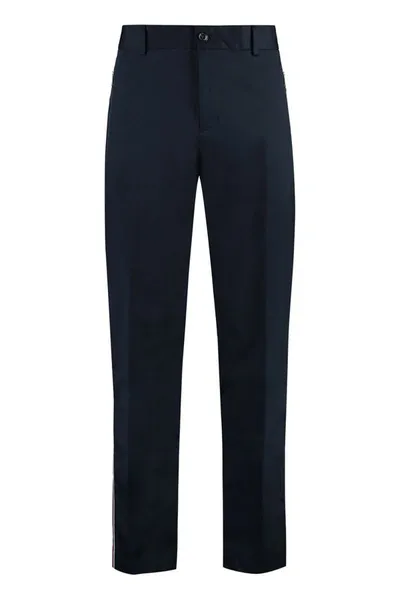 Moncler Cotton Trousers In Blue