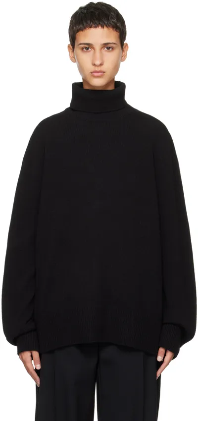 The Row Stepny Wool And Cashmere Turtleneck Sweater In Black