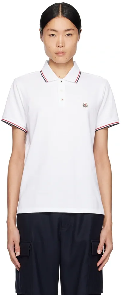 Moncler Cotton-piqué Polo Shirt In White