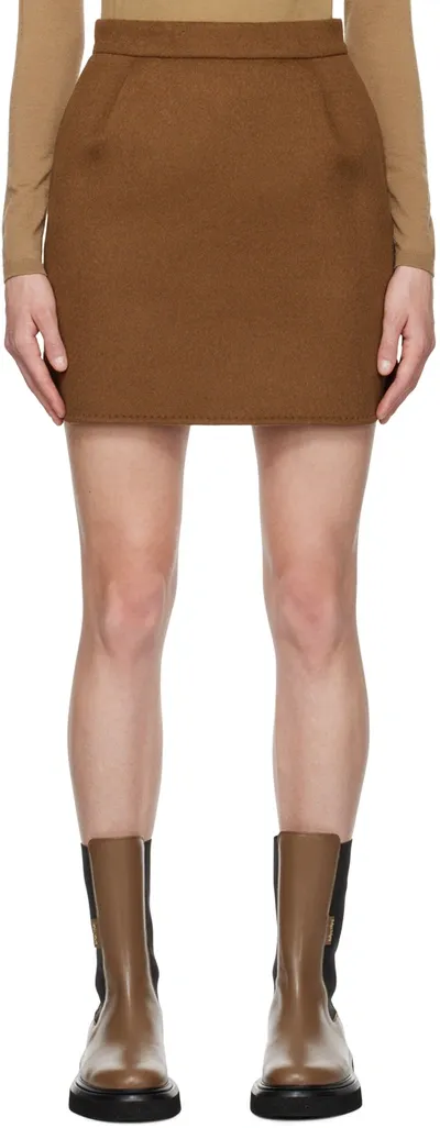 Max Mara Miranda Mini Skirt In Camel In Brown