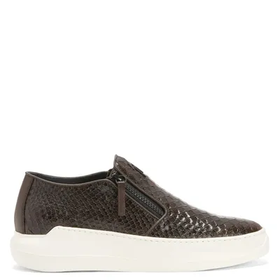 Giuseppe Zanotti Conley Zip Slip-on Sneakers In Grey