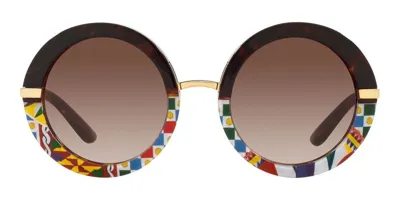 Dolce & Gabbana Eyewear Round Frame Sunglasses In Top Havana / Handcart