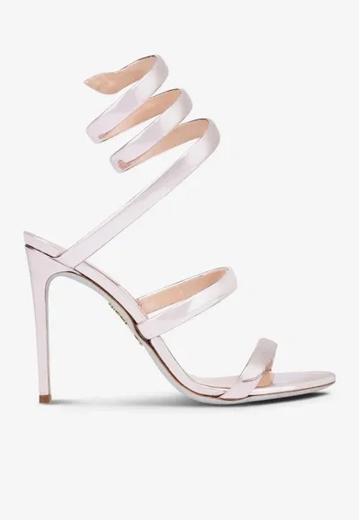 René Caovilla Cleo 105 Leather Sandals In Rose Gold