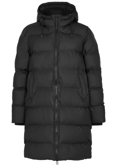 Rains Alta Hooded Padded Coat In Black