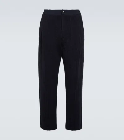 Giorgio Armani Mid-rise Straight Pants In Blue