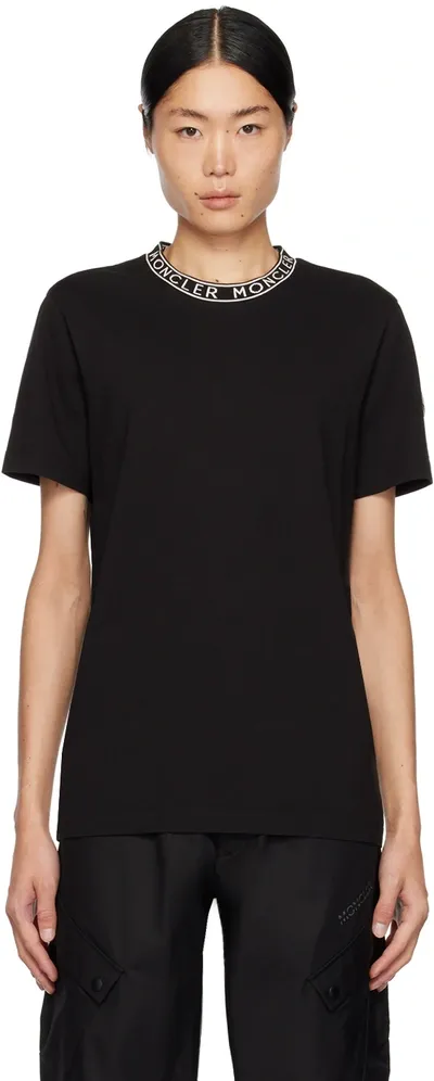 Moncler Black Crewneck T-shirt In Blue