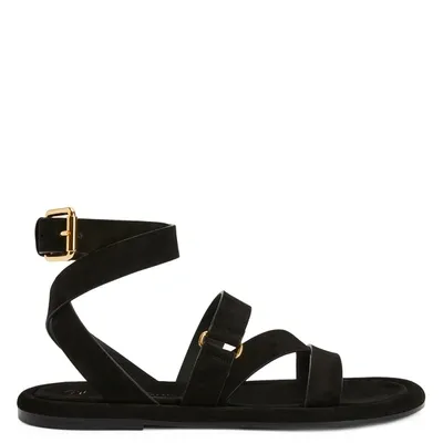 Giuseppe Zanotti Aymon Wildledersandalen Mit Schnalle In Black