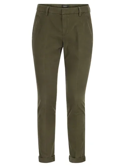 Dondup Gaubert - Slim-fit Gabardine Trousers In Olive Green