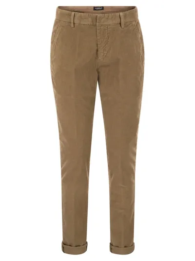 Dondup Gaubert - Slim-fit Gabardine Trousers In Beige