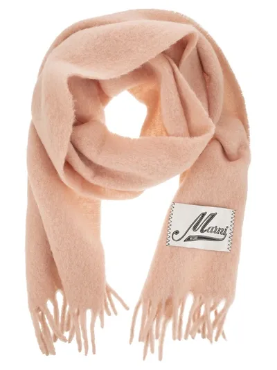 Marni Gauzy Alpaca Scarf In Pink