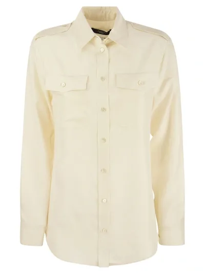 Weekend Max Mara Palk - Silk Shirt With Toggles In Ivory