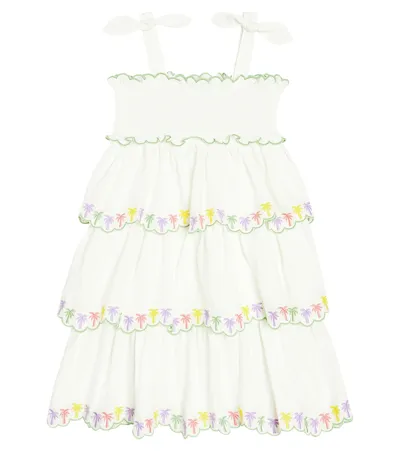 Zimmermann Kids' August Ruffled Embroidered Cotton Dress In Multicoloured