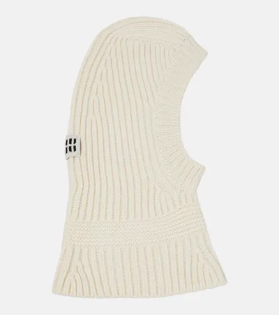 Miu Miu Wool-blend Ski Mask In Neutral