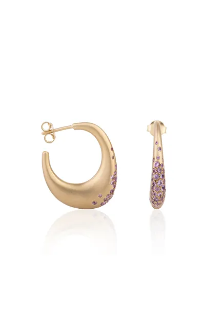 Nada Ghazal 18k Yellow Gold Pink Sapphire Earrings