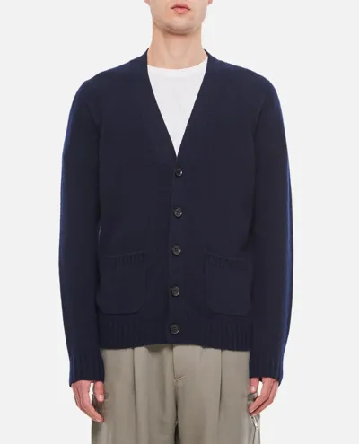 Drumohr Wool Cardigan Sweater In Blue