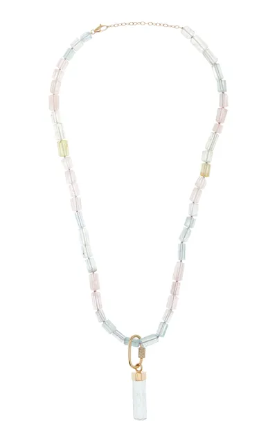 Jia Jia One-of-a-kind 14k Yellow Gold Aquamarine Necklace In Multi