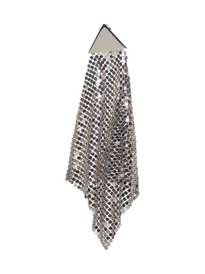 Rabanne Paco  Flow Pixel Embellished Mesh Drop Earring In Grigio