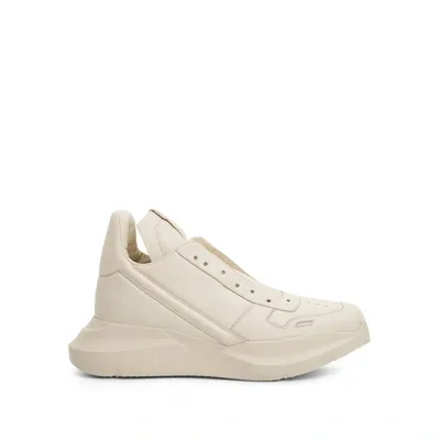 Rick Owens Geth Leather Runner In Neutrals