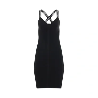 Off-white Logo Band Tank Dress In Black