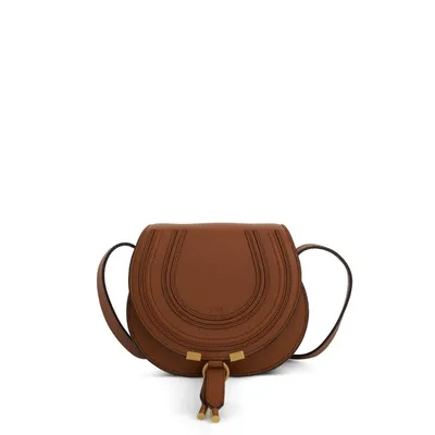 Chloé Marcie Small Saddle Bag In Brown