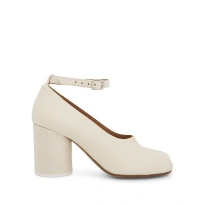 Maison Margiela Tabi Block-heel Ankle-strap Pumps In White