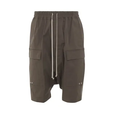 Rick Owens Drawstring Cargo Shorts In Brown