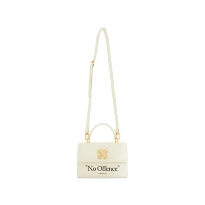 Off-white Jitney 1.4 Leather Top Handle Bag In White