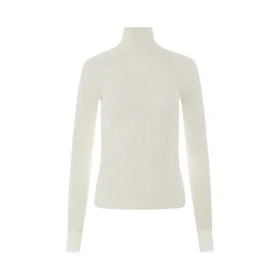 Givenchy Long Sleeve Cyclist Neck Ribbed Sweater In Neutral