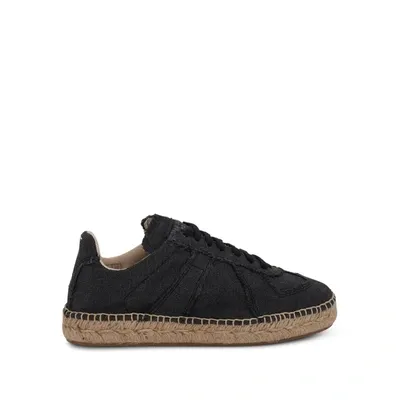 Maison Margiela Replica Canvas Espadrille Sneakers In 黑色