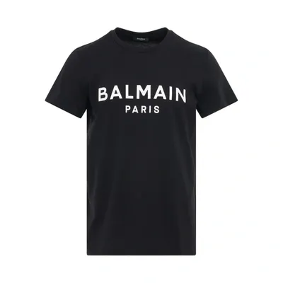 Balmain Printed Logo Classic Fit Eco T-shirt In Black