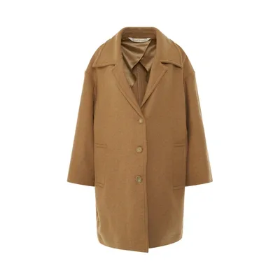 Palm Angels Round Logo Coat In Brown