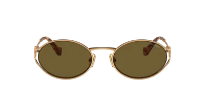 Miu Miu Woman Sunglass Mu 52ys In Dark Brown