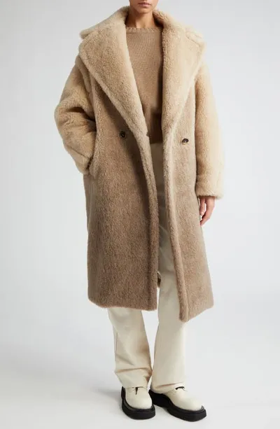 Max Mara Gatto Ombre Double-breasted Wool Coat In Sand