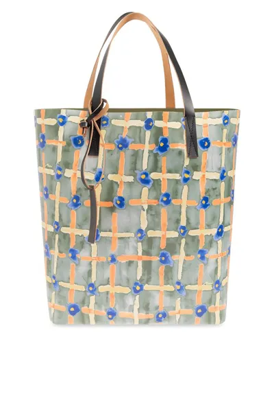 Marni Tribeca Graphic Printed Tote Bag In Multi