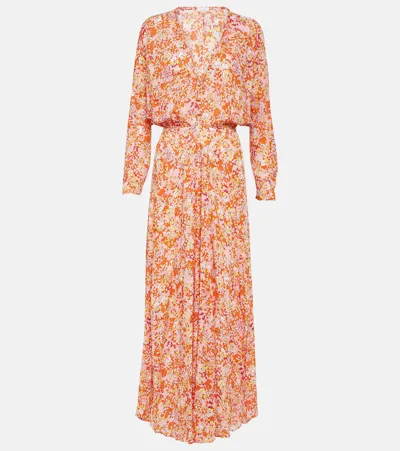 Poupette St Barth Ilona Floral Midi Dress In Pink