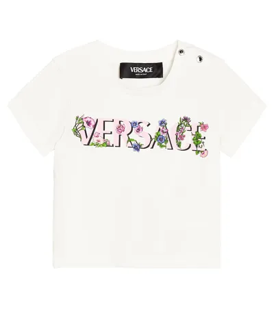 Versace Baby Cotton-blend Jersey T-shirt In Weiss