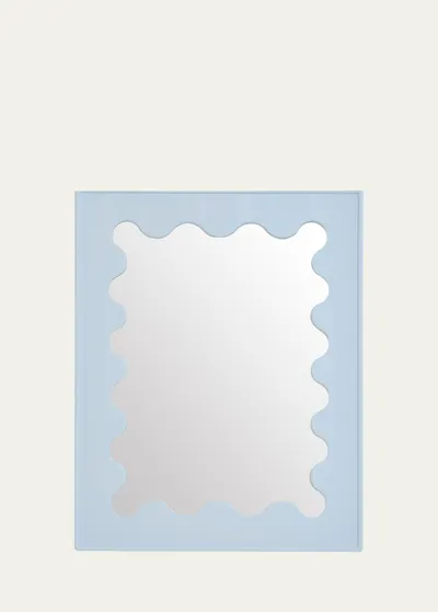 Jonathan Adler Ripple Lacquer Mirror In Blue