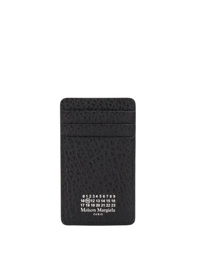 Maison Margiela Logo Printed Card Holder In Black