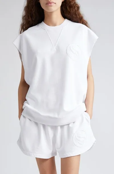 Stella Mccartney S-wave Cotton Tank Top In Pure White