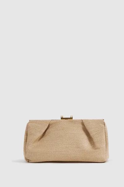 Reiss Natural Woven Clutch Bag