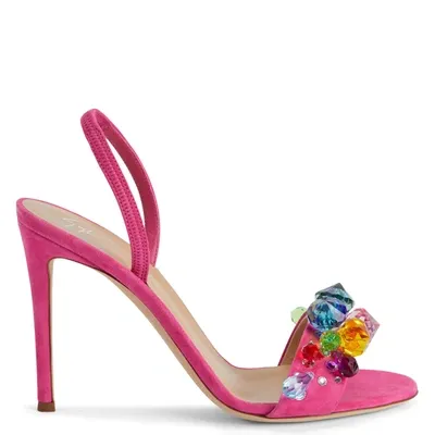 Giuseppe Zanotti Blinda 105mm Suede Sandals In Pink