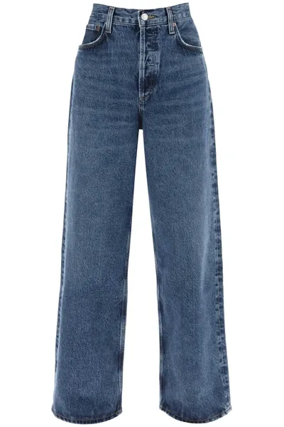 Agolde Low Slung Baggy Jeans In Blue