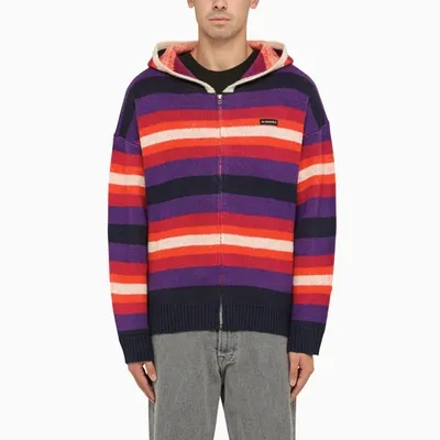 Bluemarble Striped Knit Zipped Hoodie In Multicolor Stripes