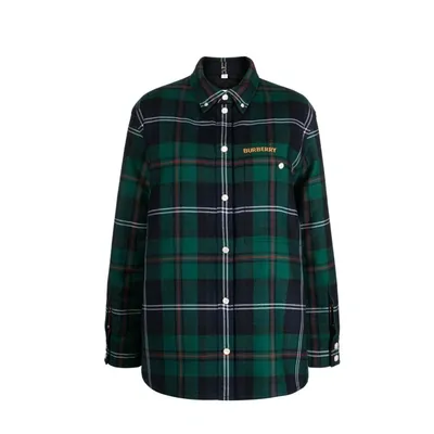 Burberry Checked Long In Green