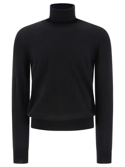 Dolce & Gabbana Cashmere Turtleneck Sweater In Navy Blue