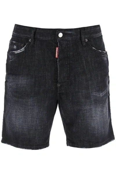 Dsquared2 Marine Denim Shorts In Black