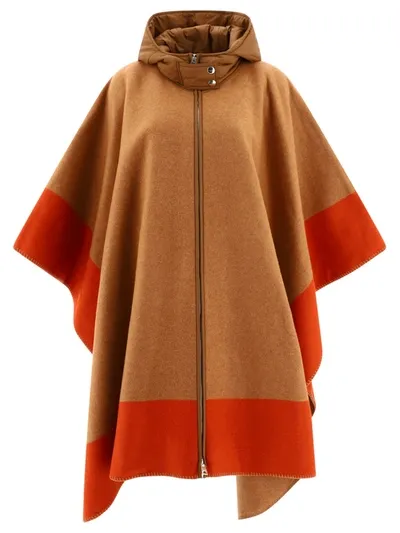 Etro Pegaso-jacquard Fine-knit Cape In Brown