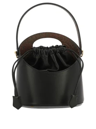 Etro Saturno Shoulder Bag In Black