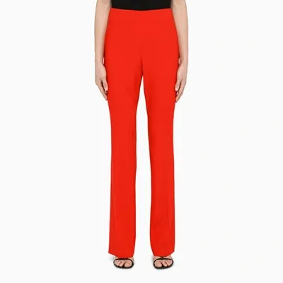 Ferragamo Pressed-crease Tailored Trousers In Red