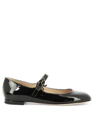 Gianvito Rossi Mary Ribbon 05 Ballerinas In Black